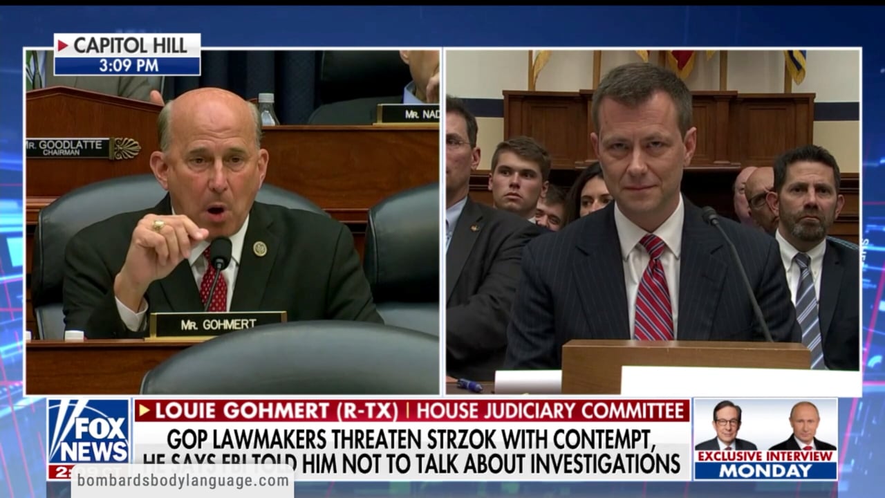 Body Language – Peter Strzok Congressional Hearing